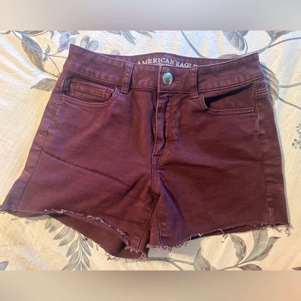 Burgundy high-rise jeans